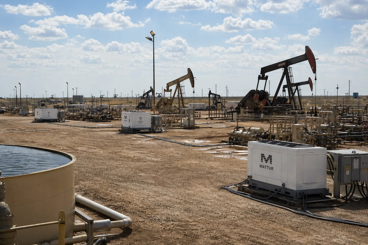 Mattur modular prime power system deployed at an oil and gas wellsite